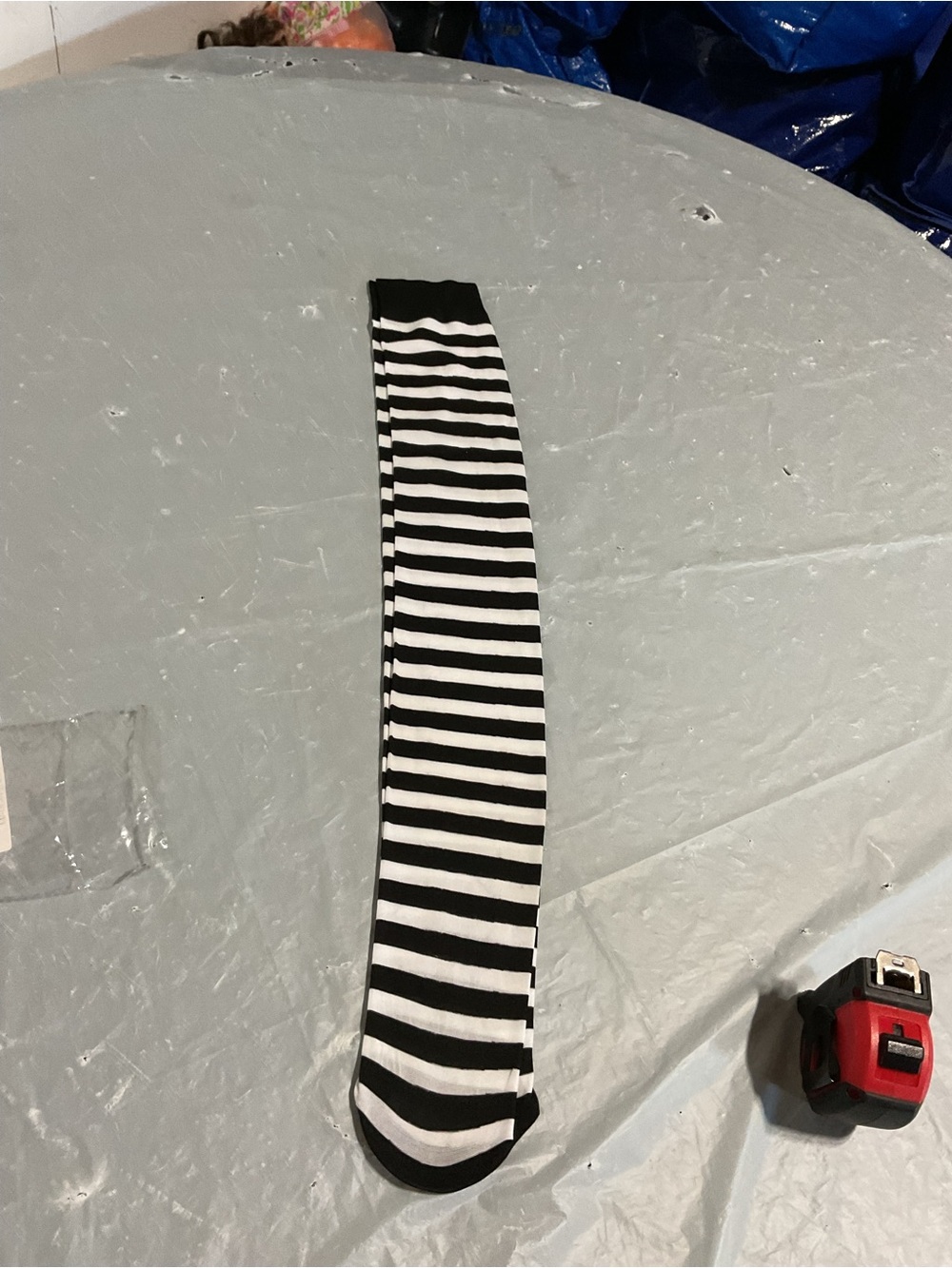 Black and White Striped Knee-High Sock